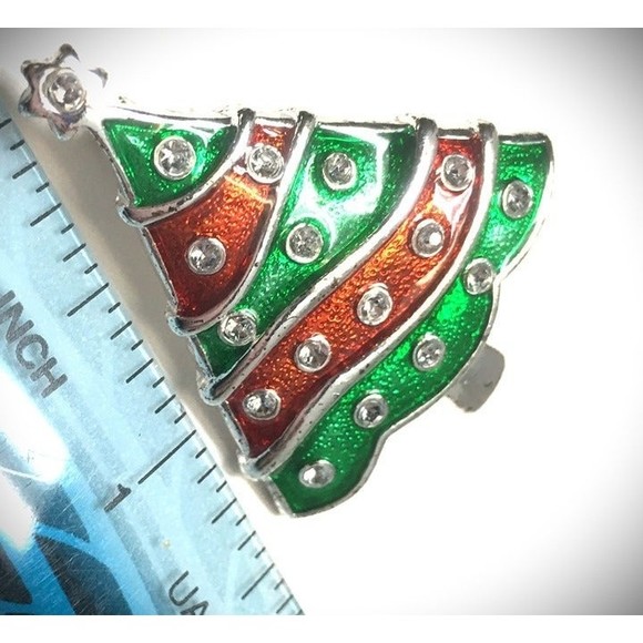 Vintage Christmas Tree Brooch Pin, great for holiday parties, great gift idea! - Picture 3 of 3